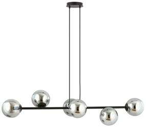 Lustră pe cablu ROSSI 6xE14/10W/230V negru/gri