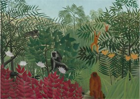 Tablou - Henri Rousseau, Tropical Forest with Monkeys, reproducere (70x50 cm)