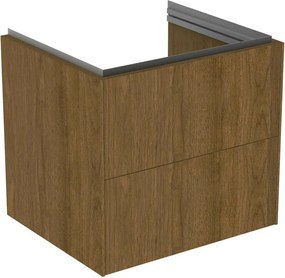 Dulap baza suspendat Ideal Standard Atelier Conca 2 sertare finisaj nuc inchis 60 cm