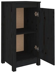 Servanta, negru, 40x35x80 cm, lemn masiv de pin 1, Negru, Dulap lateral cu 1 usa