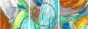 Tablou - Abstract colorat (cu ceas) (90x30 cm)