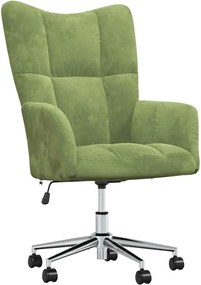 vidaXL Scaun de relaxare, verde deschis, catifea