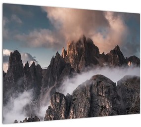 Tablou -  Dolomiți Italieni ascunși în ceață (70x50 cm), în 40 de alte dimensiuni noi
