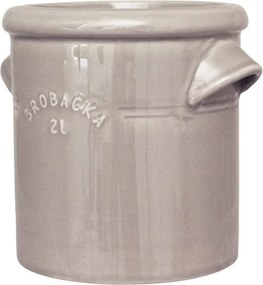 Ghiveci din ceramică glazurată manual 2L bej, „Brobacka"