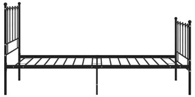 Cadru de pat, negru, 90x200 cm, metal Negru, 90 x 200 cm