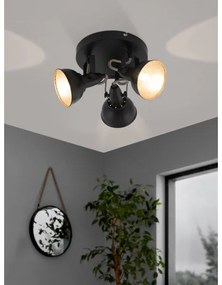 Eglo 75514 - Spot THORNTON 3xE14/28W/230V negru/auriu