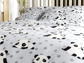 Lenjerie de pat din microfibra Culoare gri, PANDA Dimensiune lenjerie de pat: 2 buc 70 x 90 cm | 200 x 220 cm
