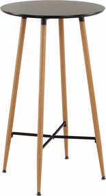 Masă de bar, negru/stejar, diametru 60 cm, IMAM