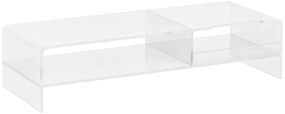 HOMCOM Suport Monitor Acrilic cu 2 Rafturi, Suport Ergonomic pentru PC, Transparent, 50.8x19x12 cm, Ideal pentru Birouri Moderne | Aosom Romania