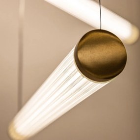 Lustra LED smart cu telecomanda COMO alama periata