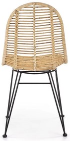 Scaun de bucaterie Linus, ratan/negru