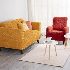 Huse bielastice antibacteriene SANITIZED cărămiziu fotoliu dublu (l. 120 - 160 cm)
