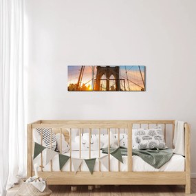 Tablou - Podul Brooklyn, Manhattan, New York (cu ceas) (90x30 cm)