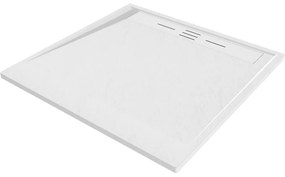 Brodă pentru duș pătrată Mexen Amon SMC 100 x 100 cm, alb - 4F101010