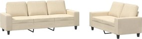 vidaXL Set de canapele, 2 piese, crem, material textil