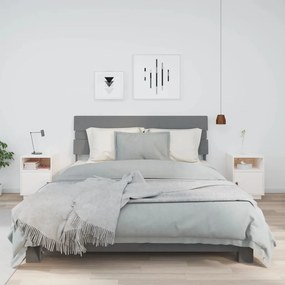 vidaXL Noptiere, 2 buc., alb, 40x34x55 cm, lemn masiv de pin