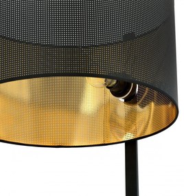 Lampadar modern negru din metal cu interior auriu Estrella