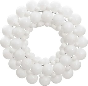 vidaXL Coroană de Crăciun, alb, 45 cm, polistiren