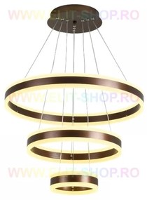 Lustra LED Cu Telecomanda, Elit's Esn1768/600-mCOF, 304W, Maro Caffe