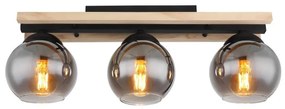 Plafoniera 3L design industrial CONNI negru, natur