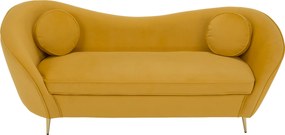 Canapea cu 3 locuri de design, ţesătură Velvet galbenă/gold crom auriu, EZIO TYP 3