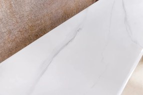 Consola design modern, Metal, Auriu, Ceramica, Alb, ART LIVING 140cm