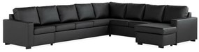 Colțar Scandinavian Choice C111Negru, 345x285x86cm, Picioare: Lemn