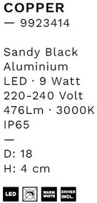 Aplica LED ambientala iluminat exterior IP65 VALNO D-24cm