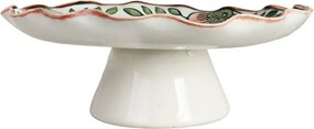 Platou pe picior din ceramică pictată manual, Ø 25 x H 9 cm, multicolor, „Cleo"