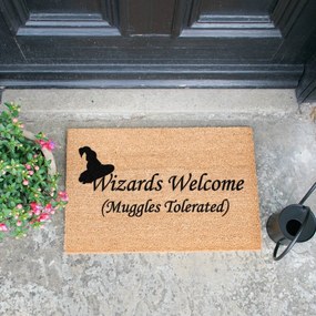 Covoraș intrare din fibre de cocos Artsy Doormats Wizards Welcome, 40 x 60 cm