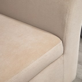 HOMCOM Bancă Captușită cu Depozitare, Bancă de Depozitare cu Brațe, Înălțime 46 cm a Șezutului, Catifea, 111,5 x 41 x 65 cm, Bej | Aosom Romania
