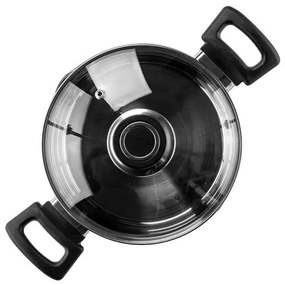 Cratiță Luigi Ferrero Sophia FR-3402, 18x10 cm, 2.3 l, Oțel 18/10, Capac din sticlă, Inducție, Inox