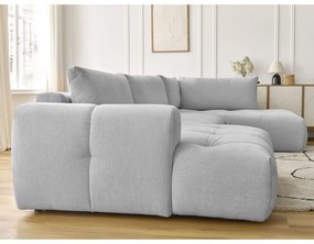 Colțar gri deschis extensibil/cu spațiu de depozitare (cu colț pe partea dreaptă/în formă de "U") Fuji – Bobochic Paris