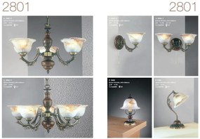 Lampa de masa rustica design italian din alama cu lemn 1801