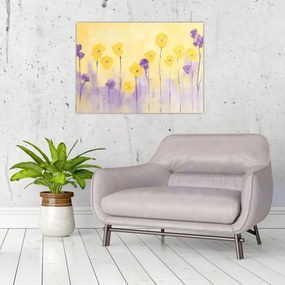 Tablou - Flori mov și galbene (70x50 cm)