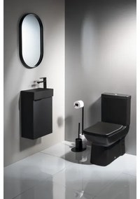 Suport de hârtie igienică și perie de toaletă Aqualine SAMBA negru