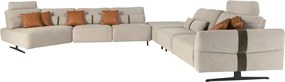 Coltar modular LUX design italian cu sezlong dreapta Velvet sand
