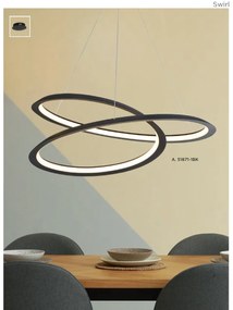 Lustra LED suspendata design modern circular SWIRL 51871-1BK SRT