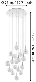 Lustră LED dimabilă pe cablu MONTEFIO 17xLED/5W/230V Eglo 39547