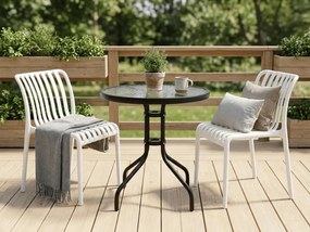 Set de gradina TREGO ISLAND - 2 scaune si masa rotunda ø 60 cm, alba