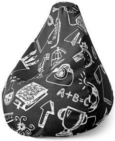 Sac de șezut Pear școală alb-negru - pentru copii, negru