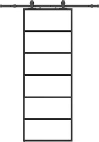 vidaXL Ușă glisantă cu set de feronerie neagră 76x205 cm Sticlă ESG