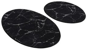 SET 2x covoraș pentru baie MARBLE 50x60/60x100 cm negru