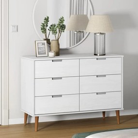 vidaXL Dulap TV „MOLDE” alb, 113x40x80 cm, din lemn masiv de pin
