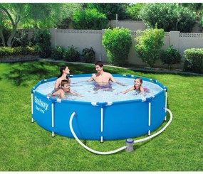 Piscina structura metalica, rotunda, cu filtru, albastru, 366x76 cm, bestway steel pro