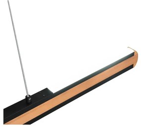 Lustră neagră/în culoare naturală LED Deacon – Trio