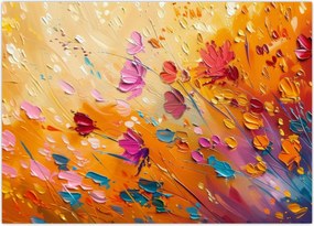 Tablou - Pictură flori colorate (70x50 cm)