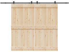 vidaXL Set feronerie pentru uși glisante, negru, 305 cm, oțel