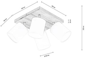 Spot de tavan Spot-Light DO56845474 APRILLIA 4xE27/25W/230 stejar/gri