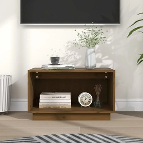 813827 vidaXL Comodă TV, maro miere, 60x35x35 cm, lemn masiv de pin